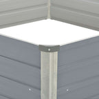 Letto di Coltura Rialzato 129x129x45 cm Acciaio Zincato Grigio