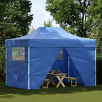 Tenda Pieghevole Pop-Up con 4 Pareti Laterali 3x4,5 m Blu