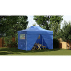 Tenda Pieghevole Pop-Up con 4 Pareti Laterali 3x4,5 m Blu