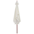 Ombrellone 200x300 cm Palo in Legno Bianco Crema