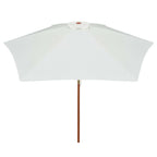 Ombrellone 270x270 cm Palo in Legno Bianco Crema