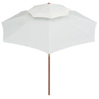 Ombrellone 2 Livelli 270x270 cm con Palo in Legno Bianco Crema