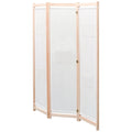 Paravento a 3 Pannelli Crema 120x170x4 cm in Tessuto