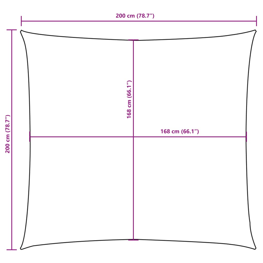 Vela Parasole in Tela Oxford Quadrata 2x2 m Beige