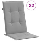 Cuscini per Sedie 2 pz Grigi 120x50x3 cm in Tessuto