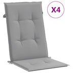 Cuscini per Sedie 4 pz Grigi 120x50x3 cm in Tessuto
