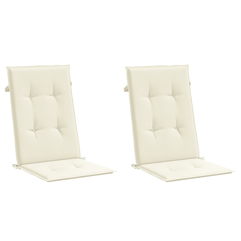 Cuscini per Sedie 2 pz Crema 120x50x3 cm in Tessuto