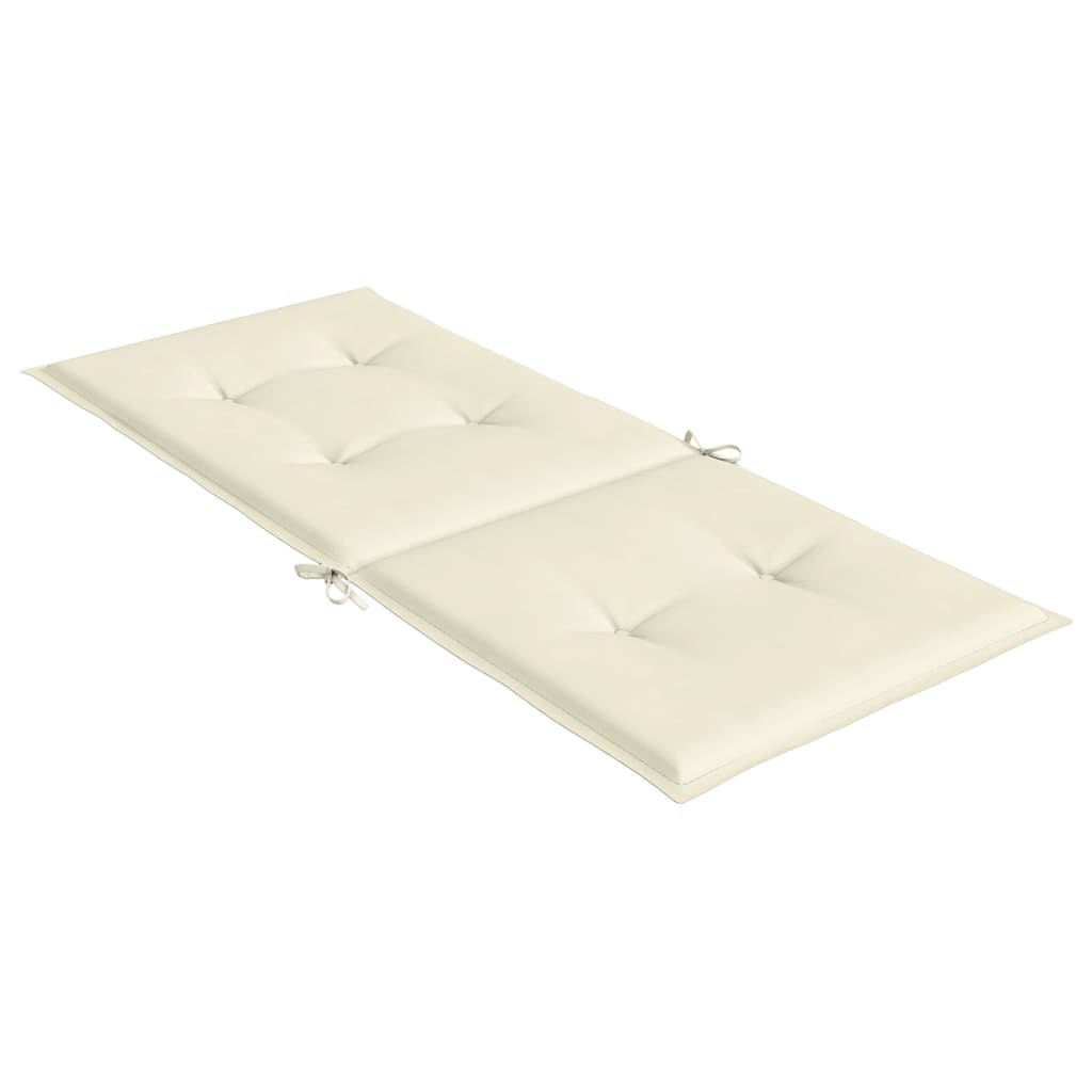 Cuscini per Sedie 2 pz Crema 120x50x3 cm in Tessuto