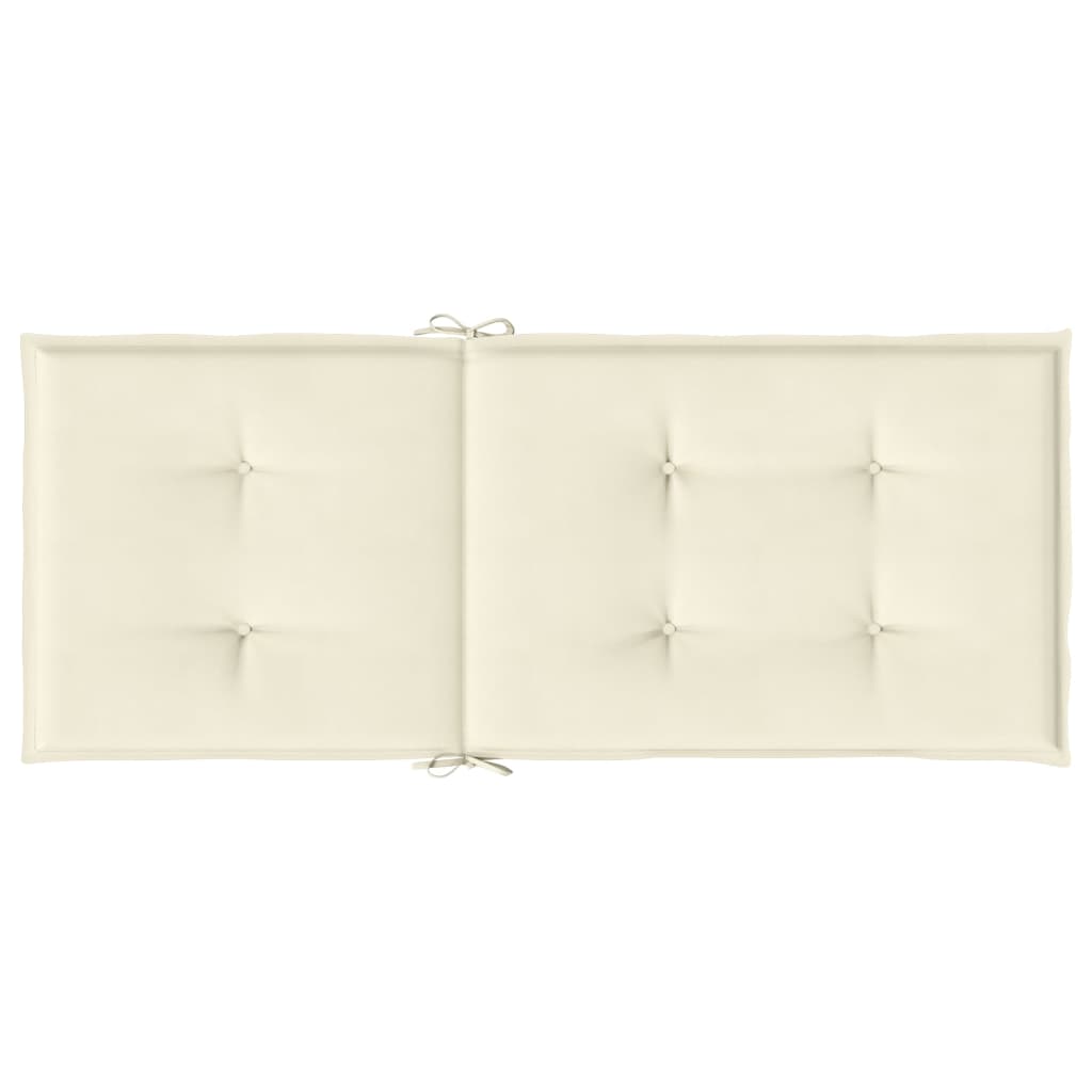 Cuscini per Sedie 2 pz Crema 120x50x3 cm in Tessuto