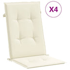 Cuscini per Sedie 4 pz Crema 120x50x2 cm in Tessuto