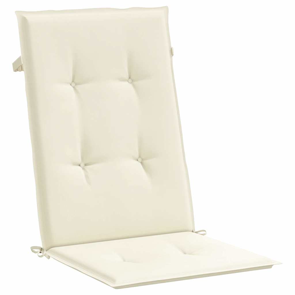 Cuscini per Sedie 4 pz Crema 120x50x2 cm in Tessuto
