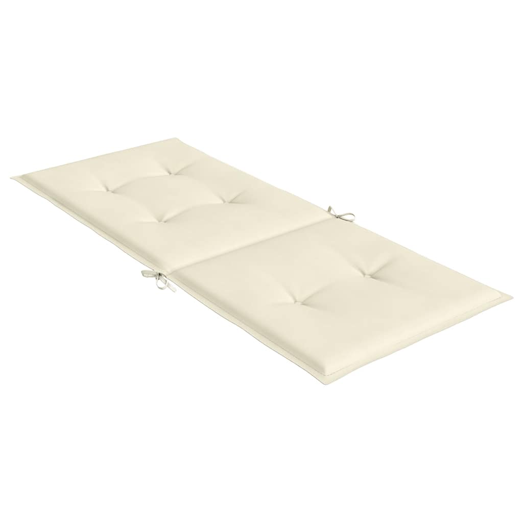 Cuscini per Sedie 4 pz Crema 120x50x2 cm in Tessuto