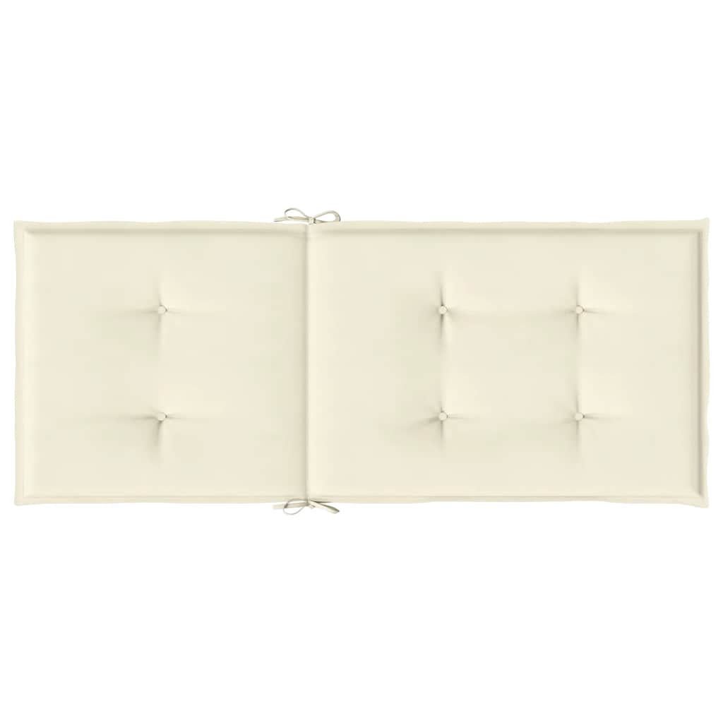 Cuscini per Sedie 4 pz Crema 120x50x2 cm in Tessuto