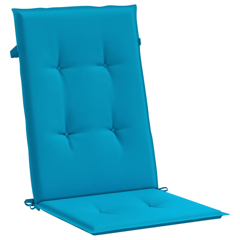 Cuscini per Sedie 2 pz Blu 120x50x3 cm in Tessuto