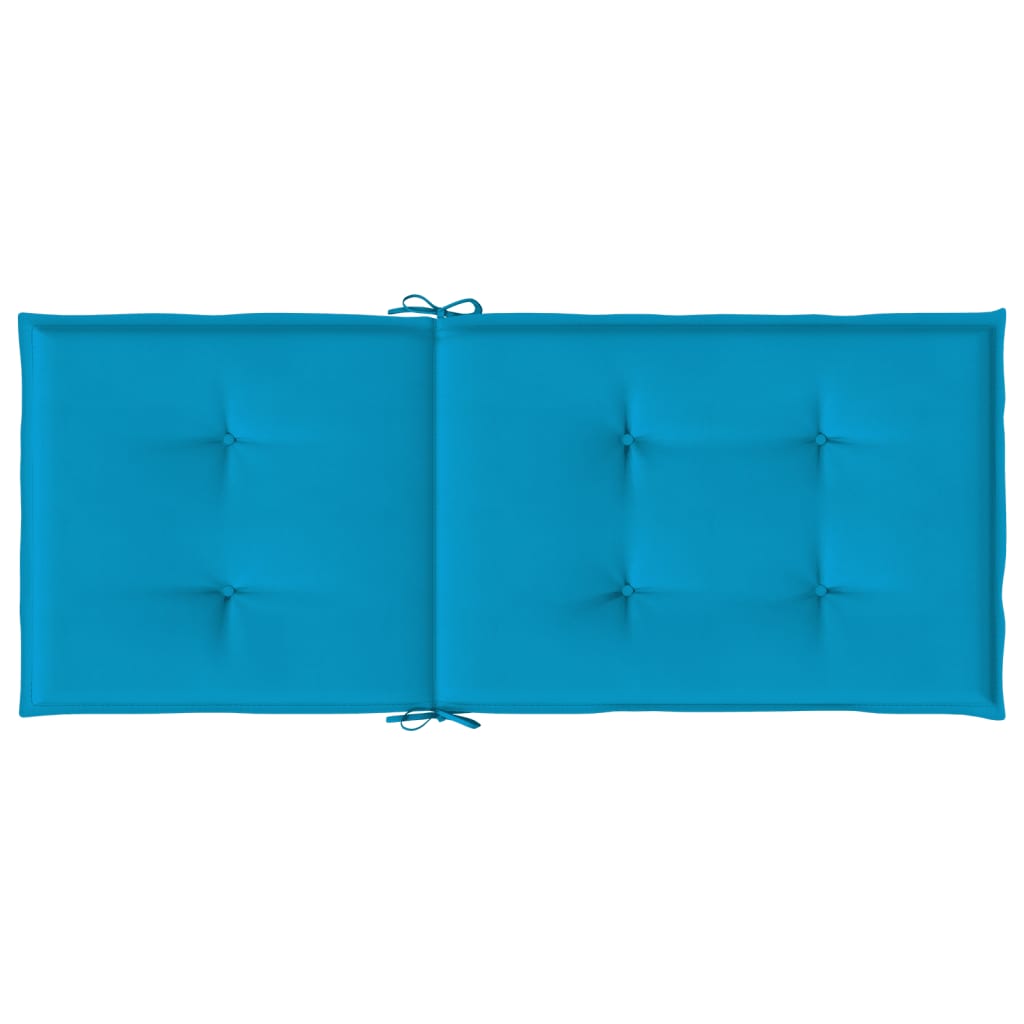 Cuscini per Sedie 4 pz Blu 120x50x3 cm in Tessuto
