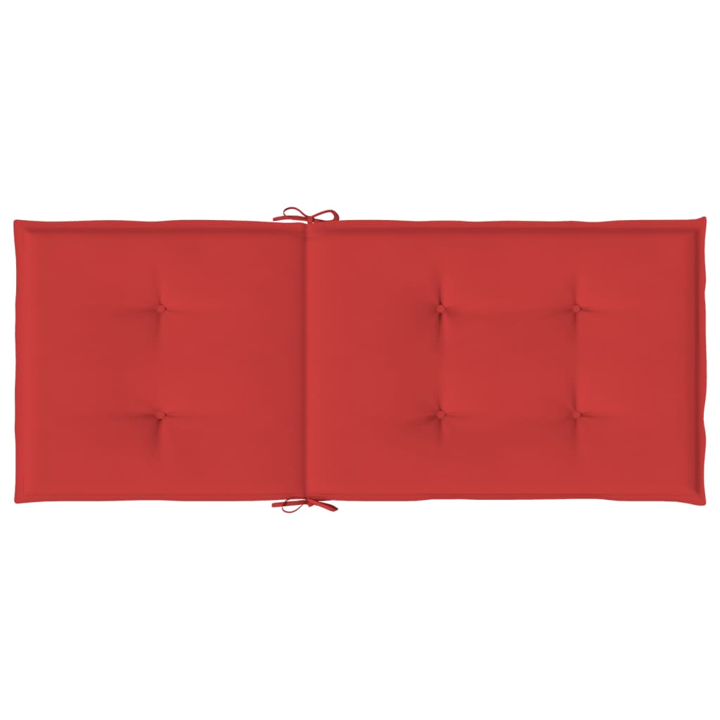 Cuscini per Sedie 4 pz Rossi 120x50x3 cm in Tessuto