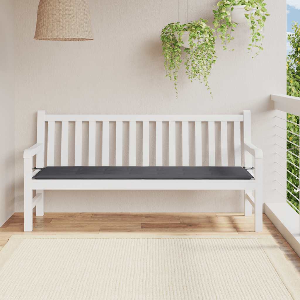Cuscino per Panca Antracite 180x50x3 cm in Tessuto Oxford