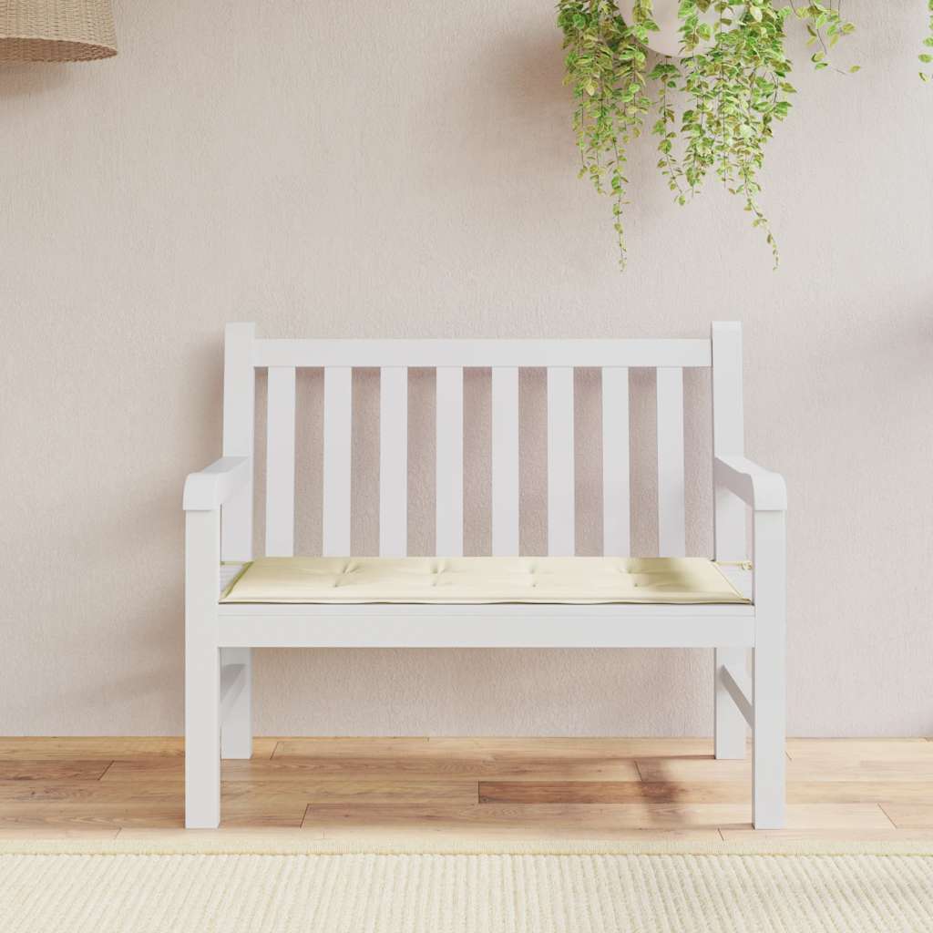 Cuscino per Panca Crema 100x50x4 cm in Tessuto Oxford