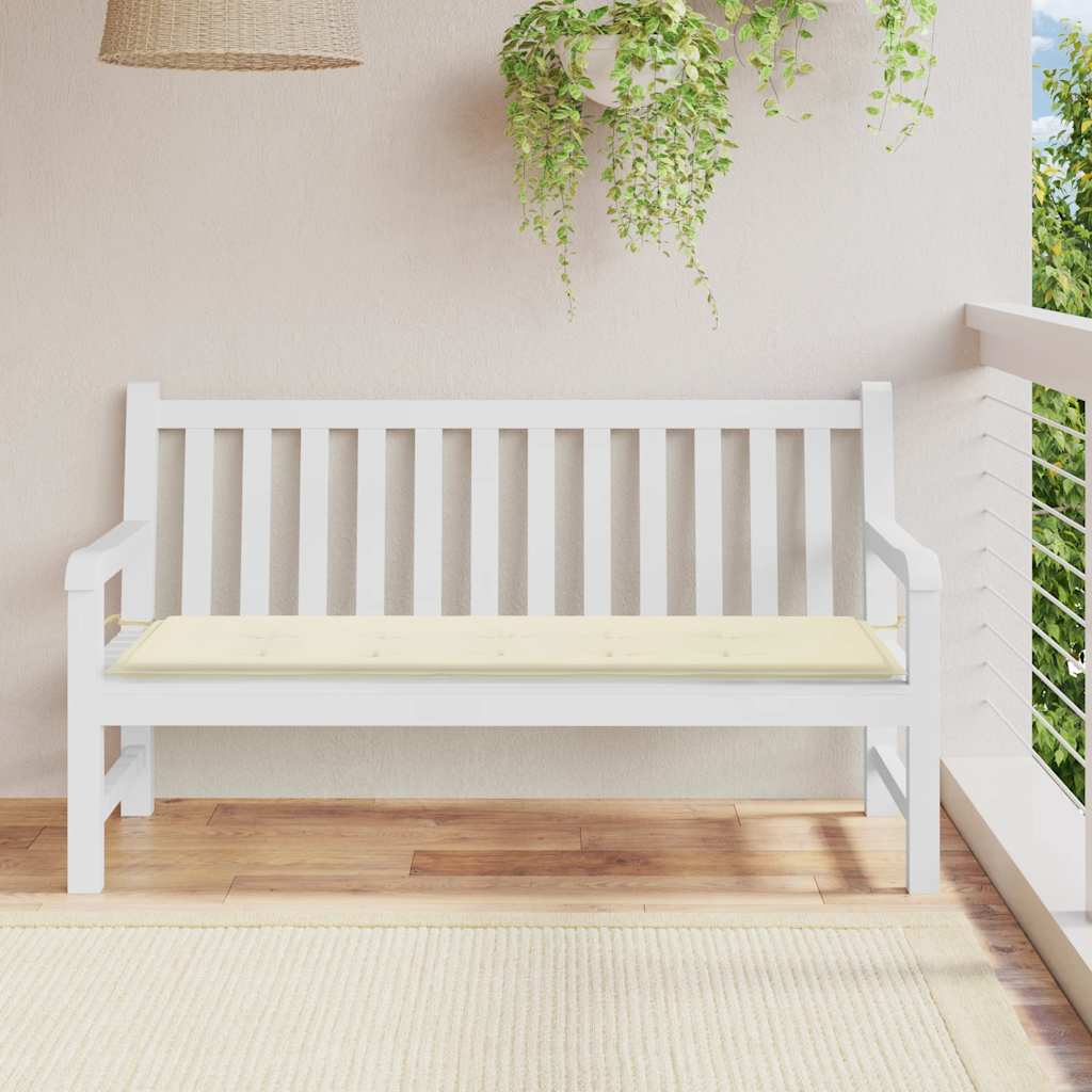 Cuscino per Panca Crema 150x50x4 cm in Tessuto Oxford