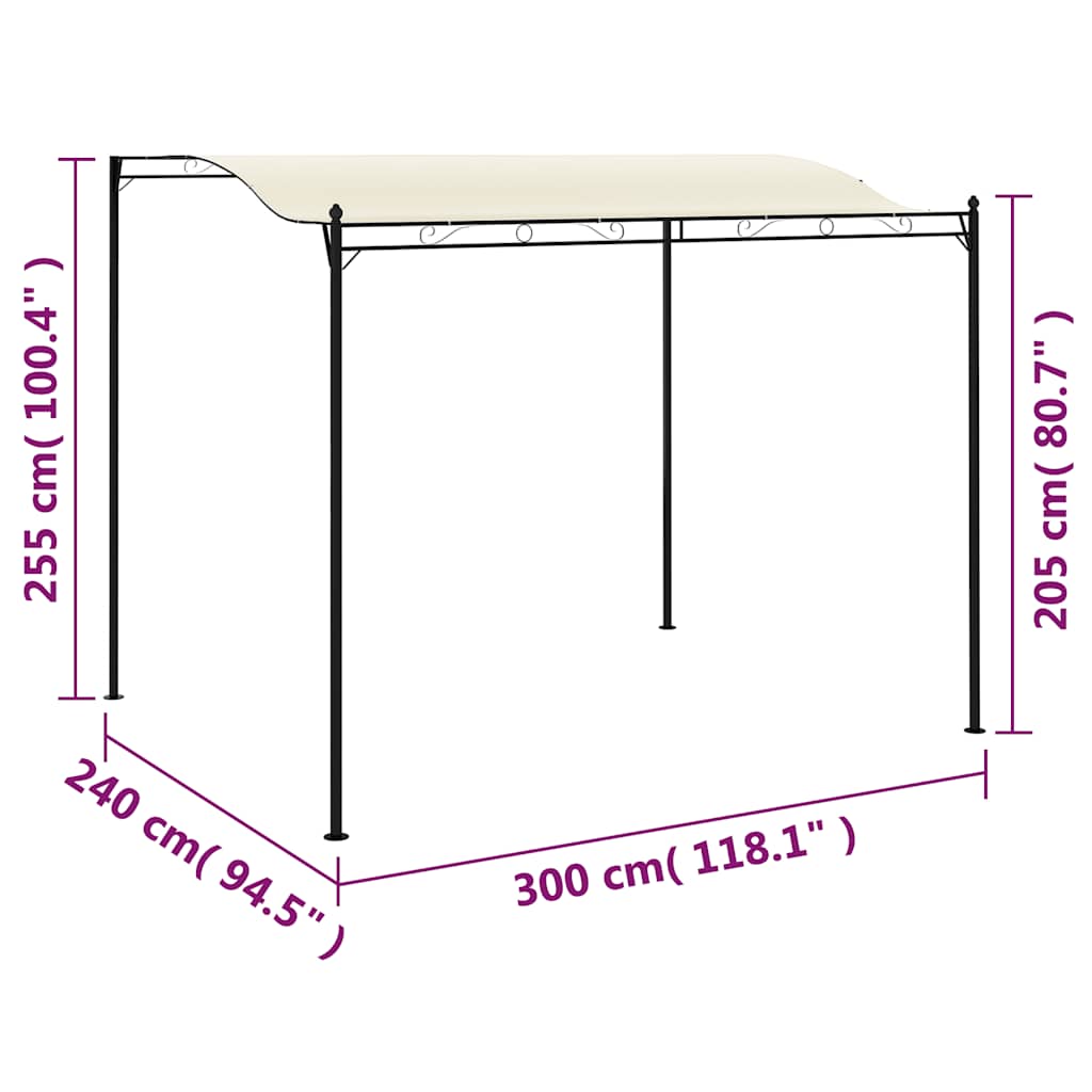 Gazebo in Tessuto Bianco Crema
