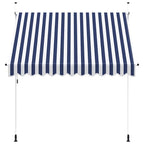 Tenda da Sole Retrattile Manuale 250 cm a Strisce Blu e Bianche