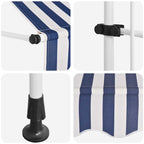 Tenda da Sole Retrattile Manuale 300 cm a Strisce Blu e Bianche