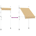 Tenda da Sole Retrattile Manuale 150 cm a Strisce Blu e Gialle