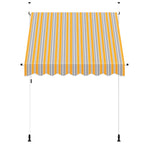Tenda da Sole Retrattile Manuale 200 cm a Strisce Blu e Gialle