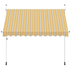 Tenda da Sole Retrattile Manuale 300 cm a Strisce Blu e Gialle