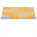 Tenda da Sole Retrattile Manuale 350 cm a Strisce Blu e Gialle