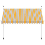 Tenda da Sole Retrattile Manuale 350 cm a Strisce Blu e Gialle