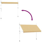 Tenda da Sole Retrattile Manuale 350 cm a Strisce Blu e Gialle