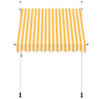 Tenda da Sole Retrattile Manuale 200cm Strisce Arancione Bianco