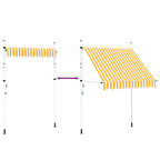 Tenda da Sole Retrattile Manuale 200cm Strisce Arancione Bianco