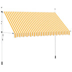 Tenda da Sole Retrattile Manuale 350cm Strisce Arancione Bianco