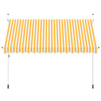 Tenda da Sole Retrattile Manuale 350cm Strisce Arancione Bianco