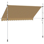 Tenda da Sole Retrattile Manuale 350cm Strisce Arancione Bianco