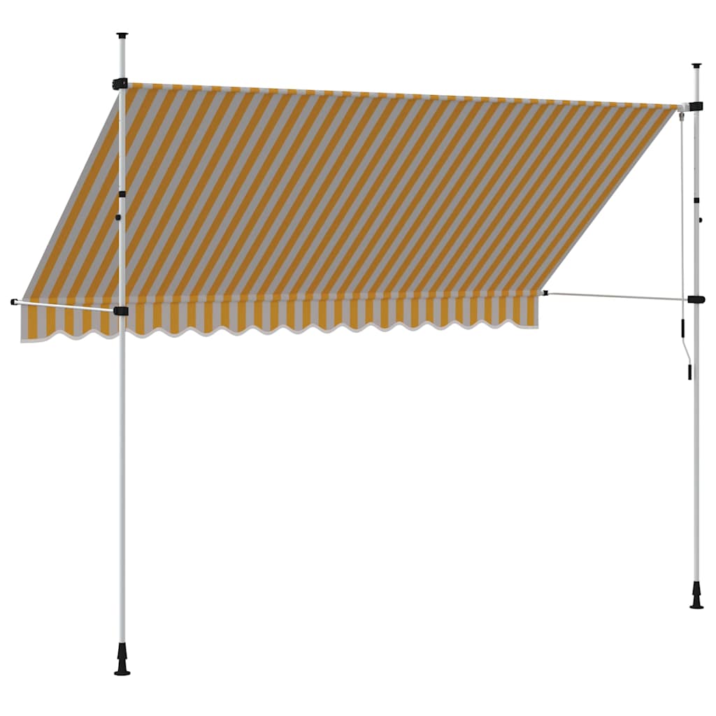 Tenda da Sole Retrattile Manuale 350cm Strisce Arancione Bianco