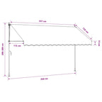 Tenda da Sole Retrattile Manuale 350cm Strisce Arancione Bianco
