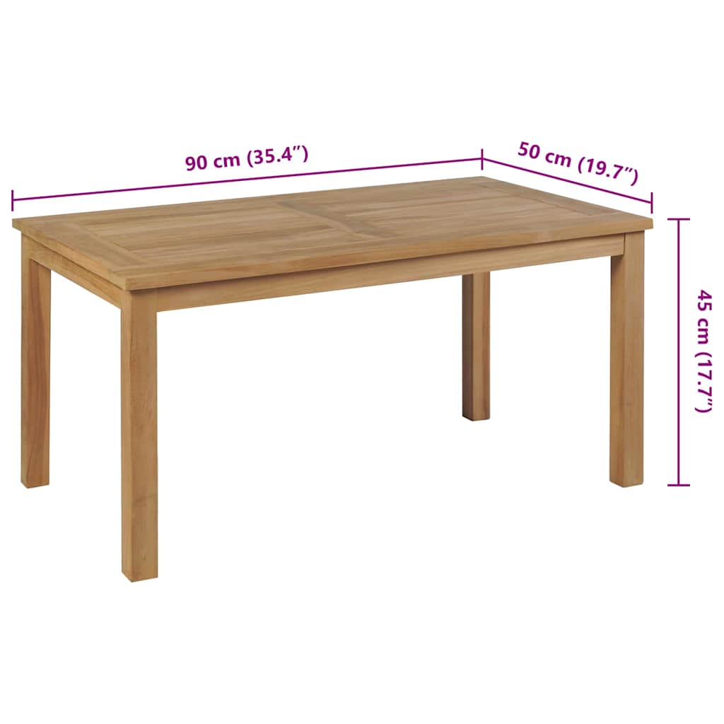 Tavolino da Salotto in Legno di Teak 90x50x45 cm