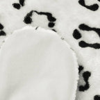 Tappeto di Peluche a Forma di Leopardo 139 cm Bianco