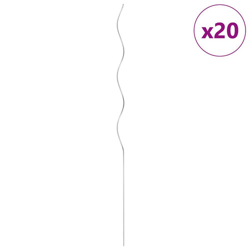 20 pz Supporti a Spirale per Piante 110 cm in Acciaio Zincato