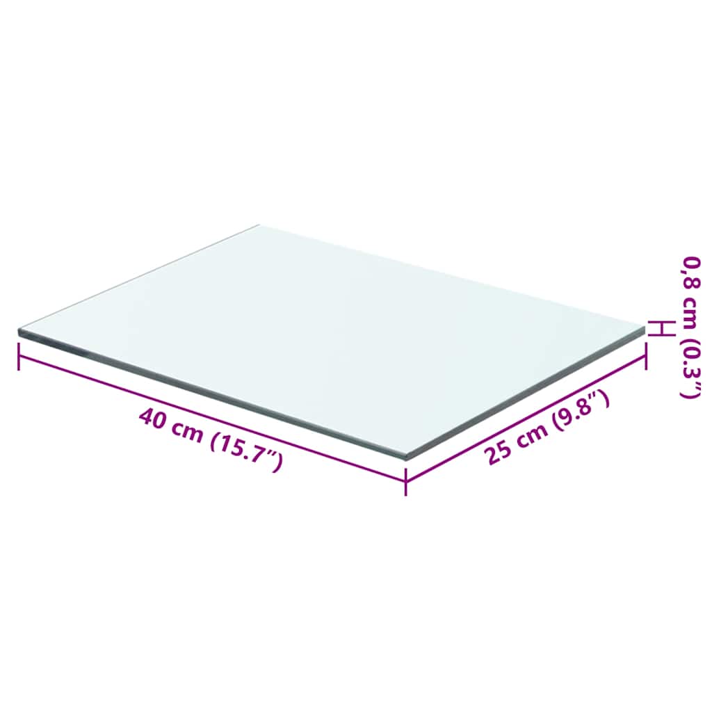 Mensola in Vetro Trasparente 40x25 cm