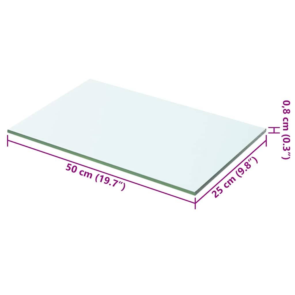 Mensola in Vetro Trasparente 50x25 cm