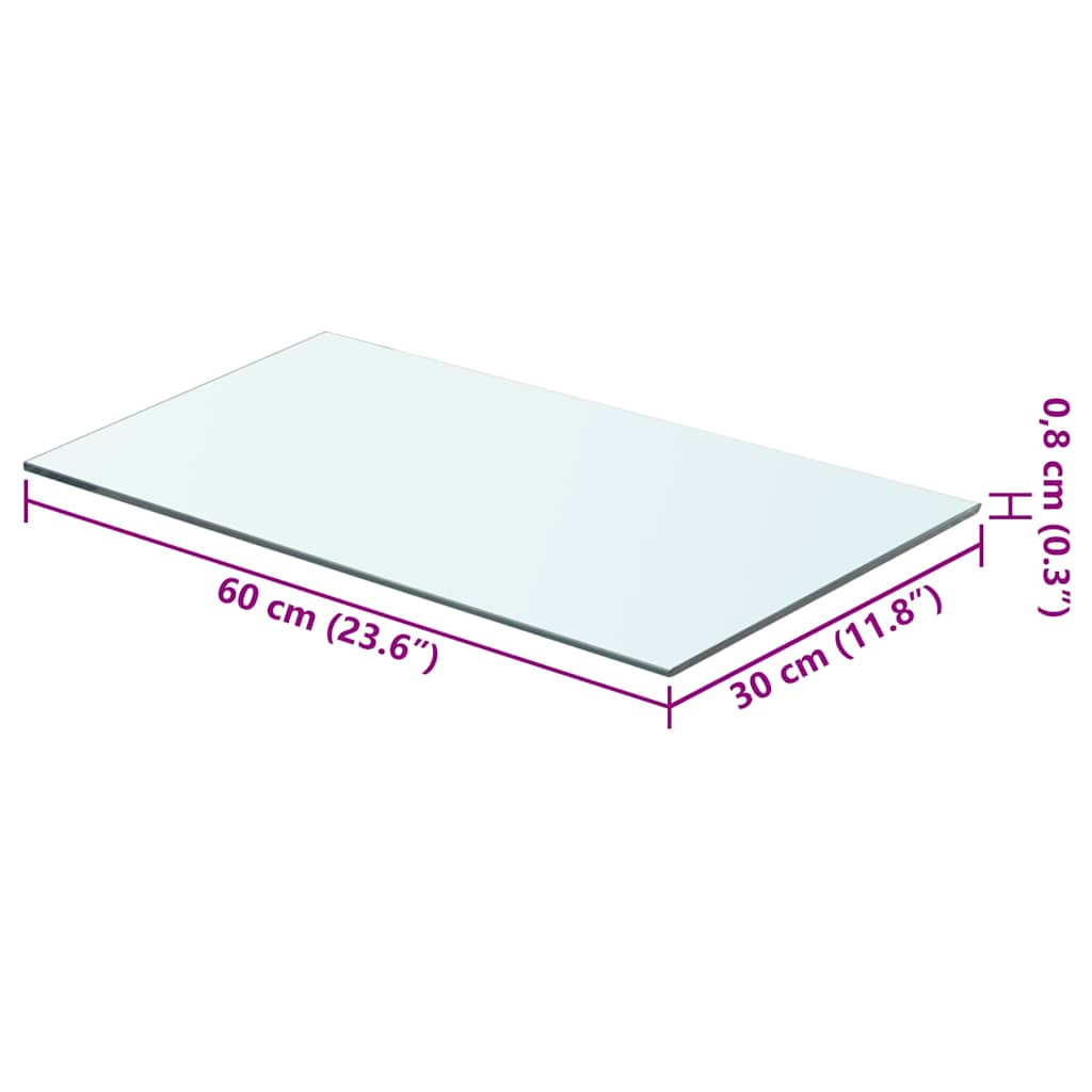 Mensola in Vetro Trasparente 60x30 cm