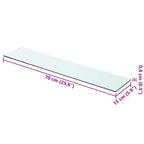 Mensola in Vetro Trasparente 70x15 cm