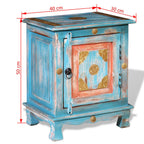 Comodino in Legno Massello di Mango Blu