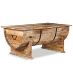Tavolino da Salotto in Legno Massello di Mango 88x50x40 cm