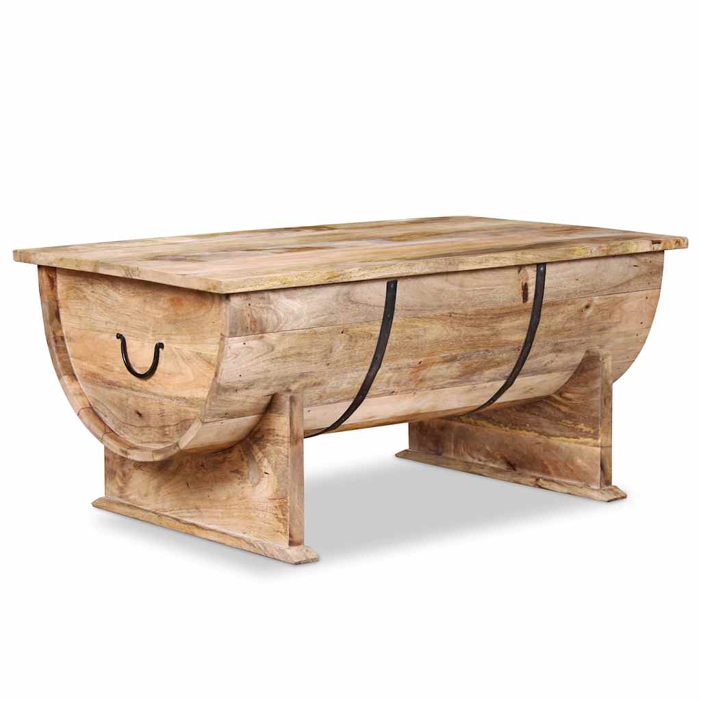 Tavolino da Salotto in Legno Massello di Mango 88x50x40 cm