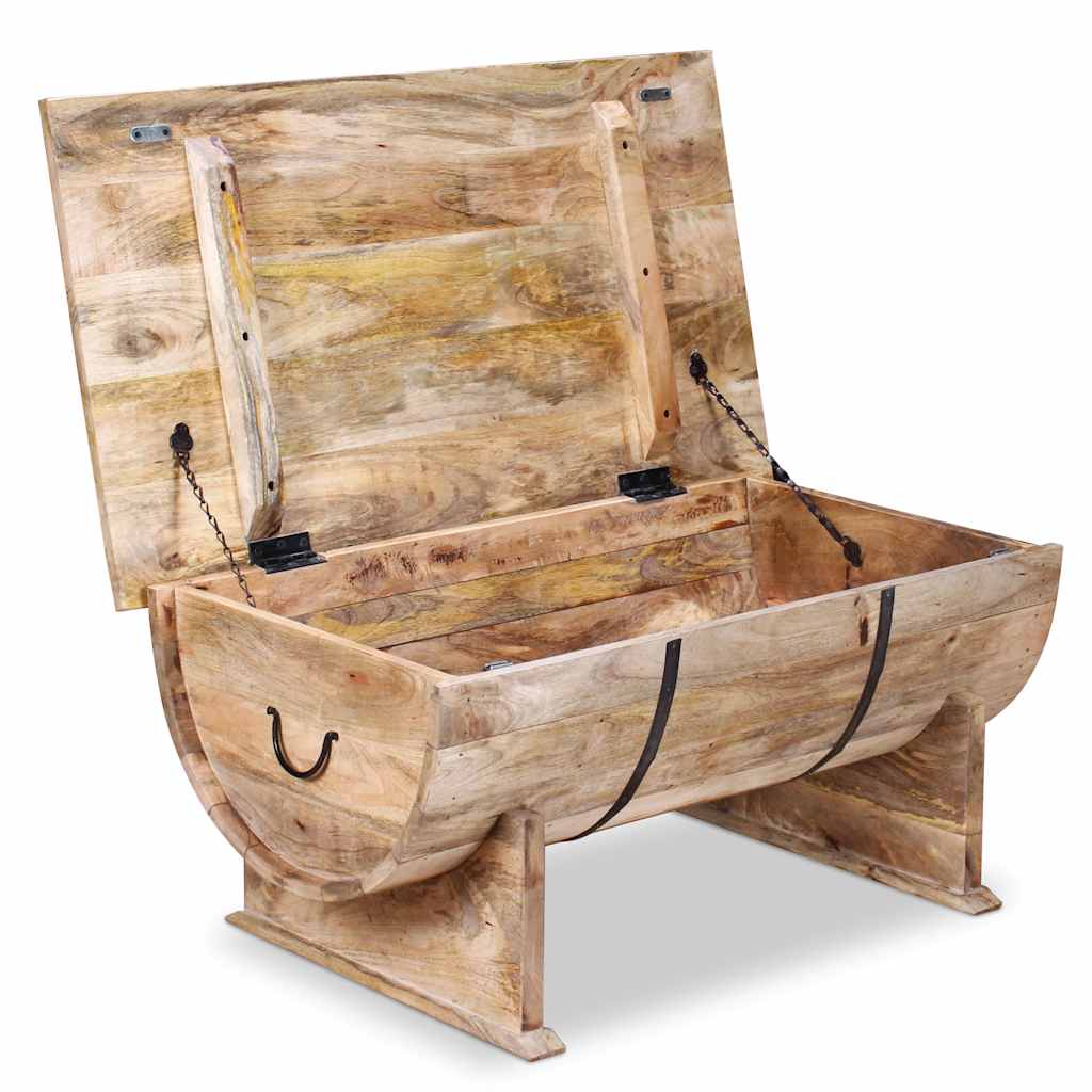 Tavolino da Salotto in Legno Massello di Mango 88x50x40 cm